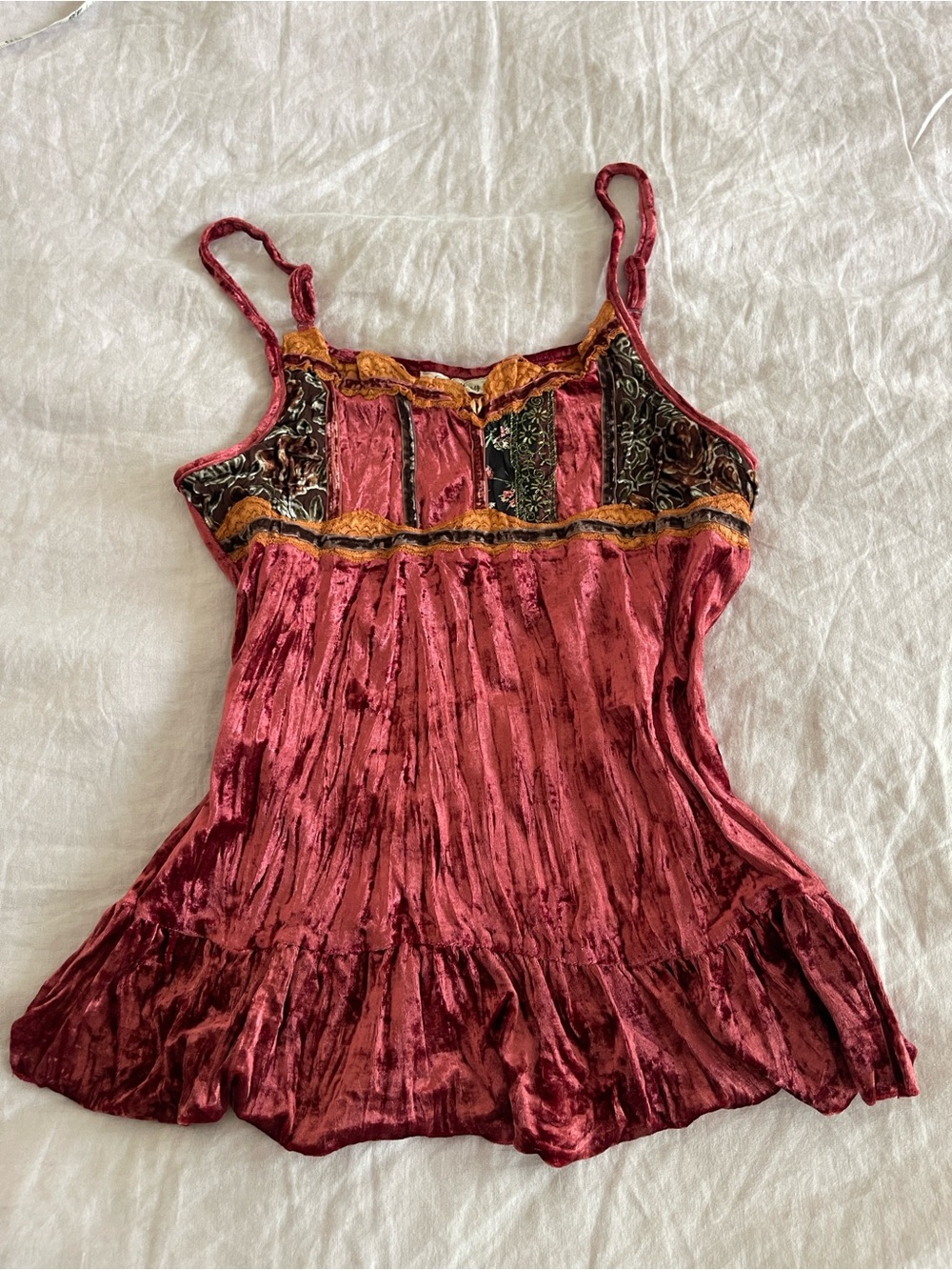 Runway 101 Burgundy Velvet Spaghetti-Strap Cami